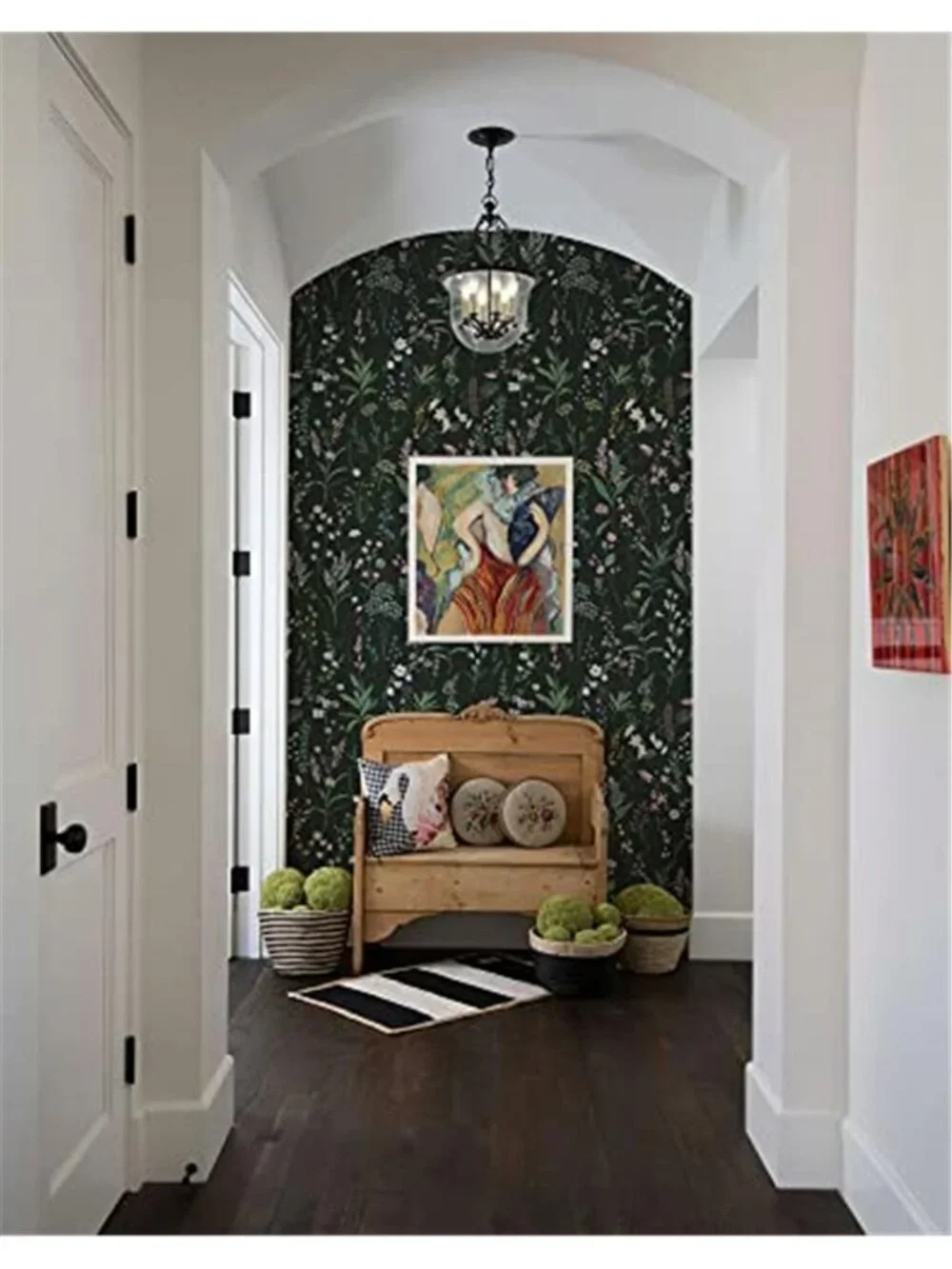 Peel Stick Wallpaper Dark Green Floral Removable Self Adhesive 30 Sq Ft Roll